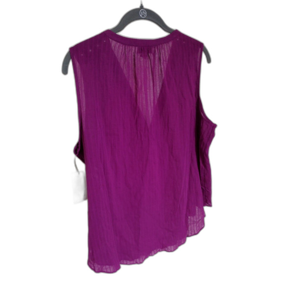 NWT a.n.a. Purple V-Neck Sleeveless Flowy Blouse Sz Large - Picture 2 of 5